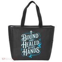 Healed By His Hands Prostate Cancer Awareness Tote Bag thumb 0