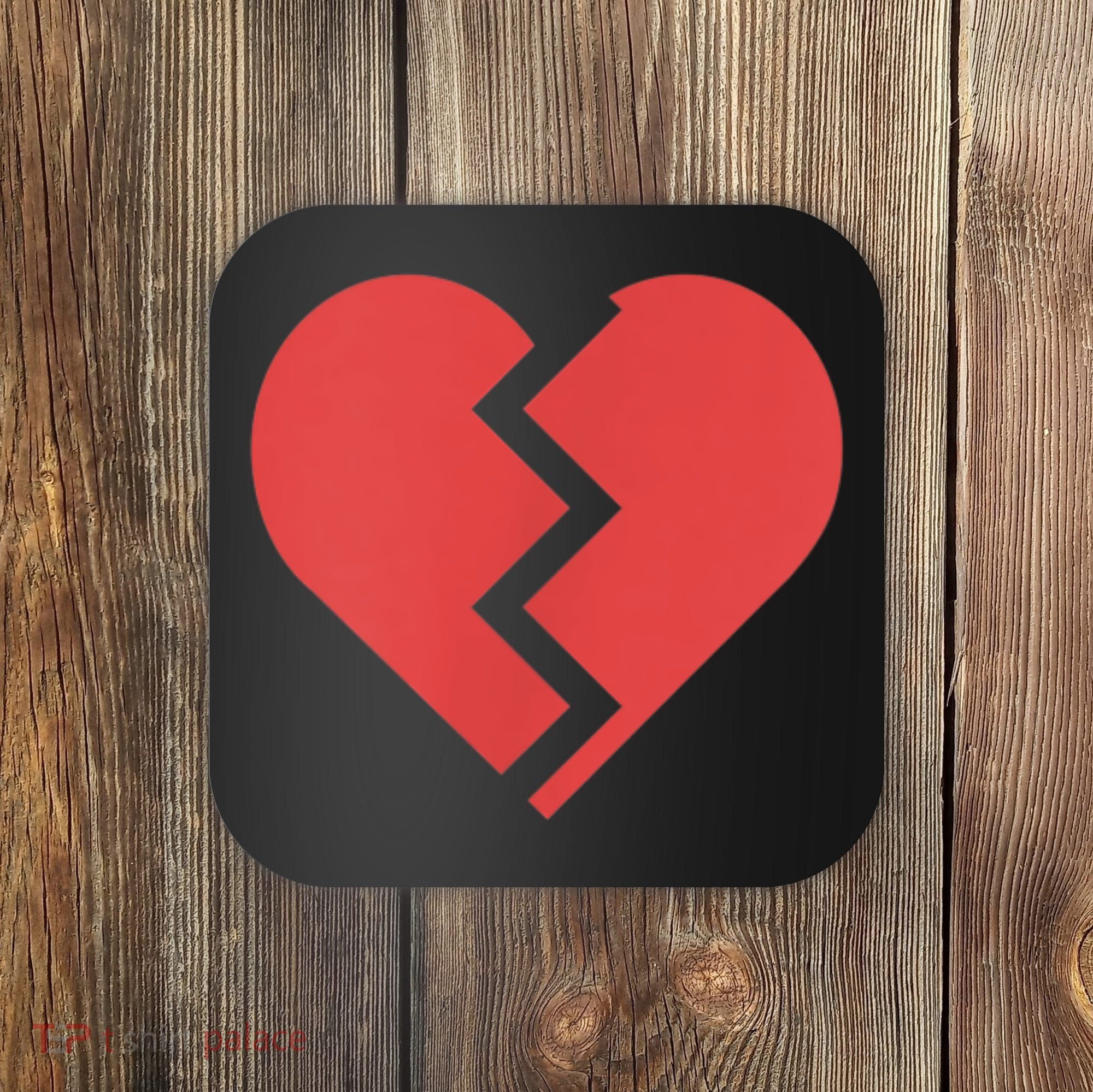 Heartbreak Broken Heart Graphic Print Chic Stylish Fashion Coaster