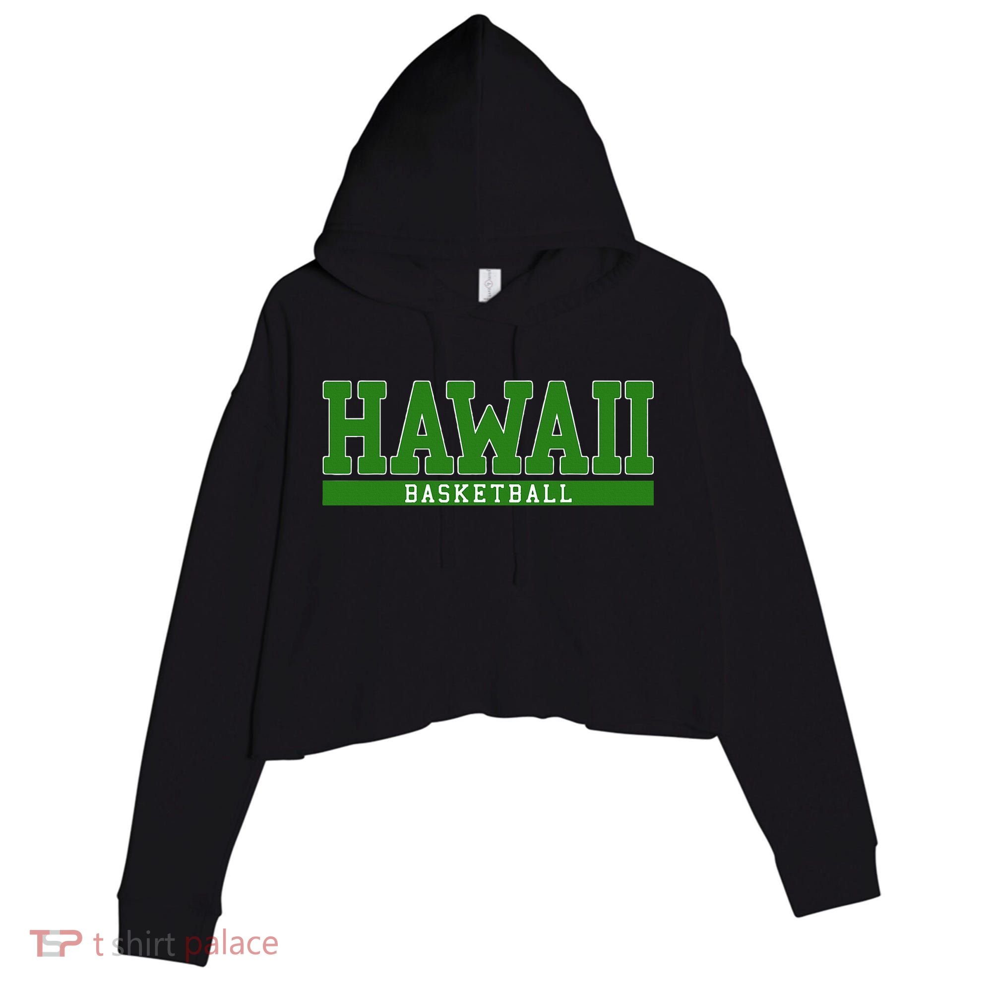 Hawaii Basketball Crop Fleece Hoodie