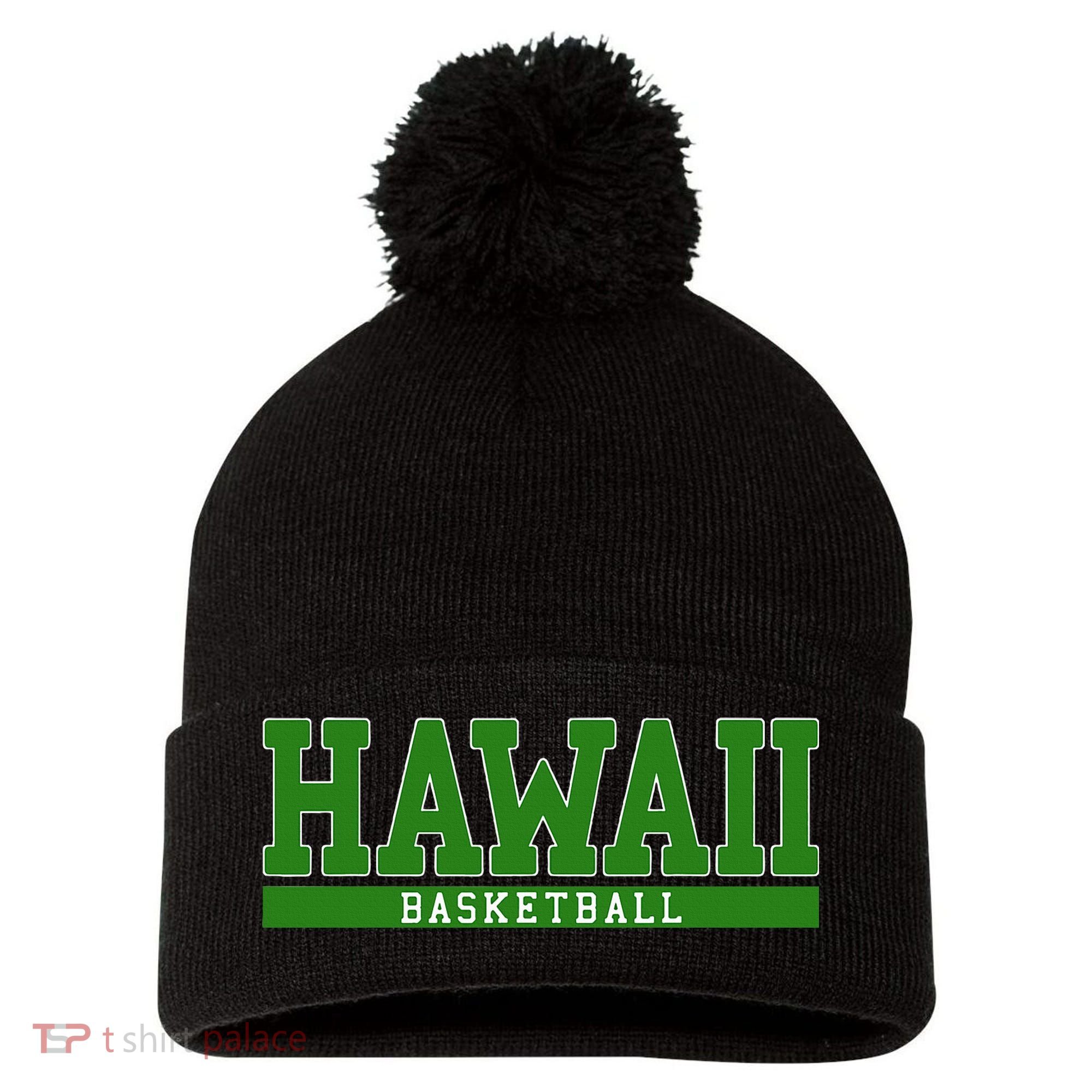 Hawaii Basketball Pom Pom 12in Knit Beanie