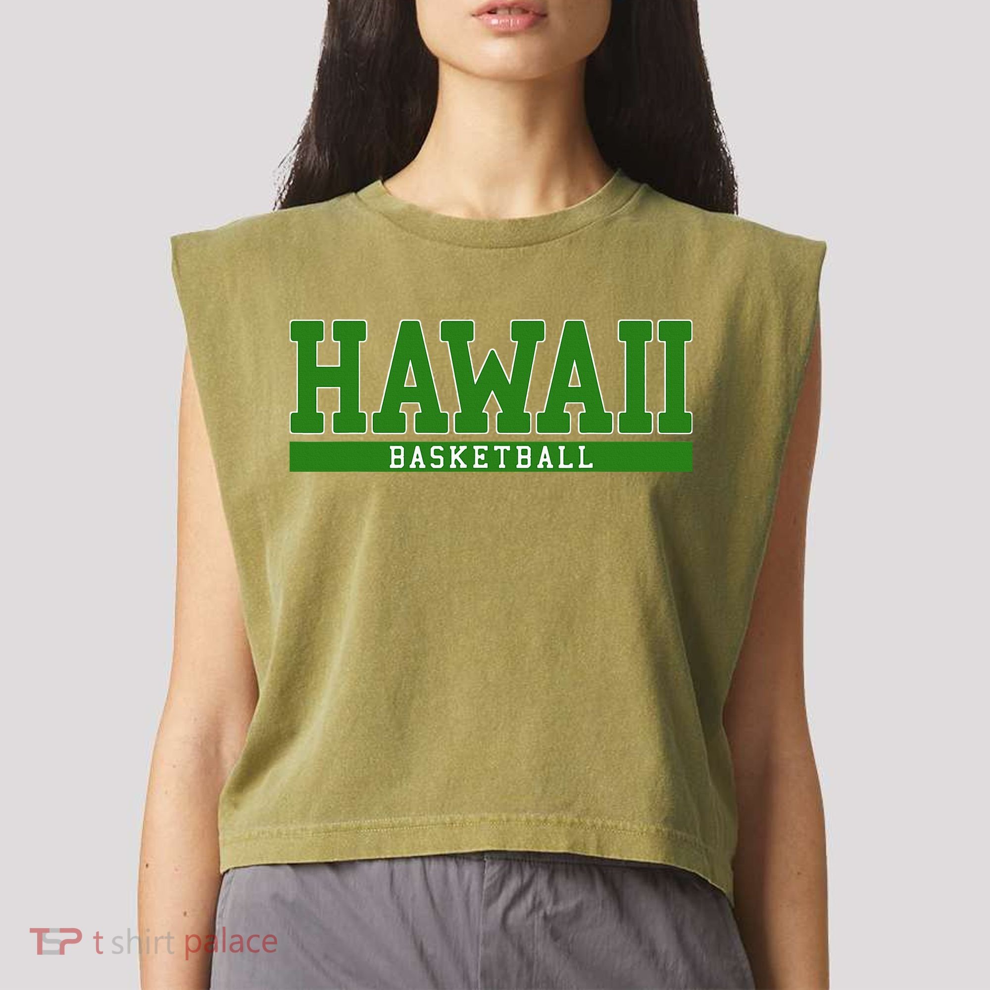 Hawaii Basketball Garment-Dyed Women's Muscle Tee