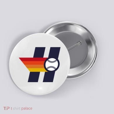 Houston Baseball H Retro Vintage Button