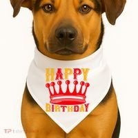 Happy Birthday USA-Made Doggie Bandana thumb 1