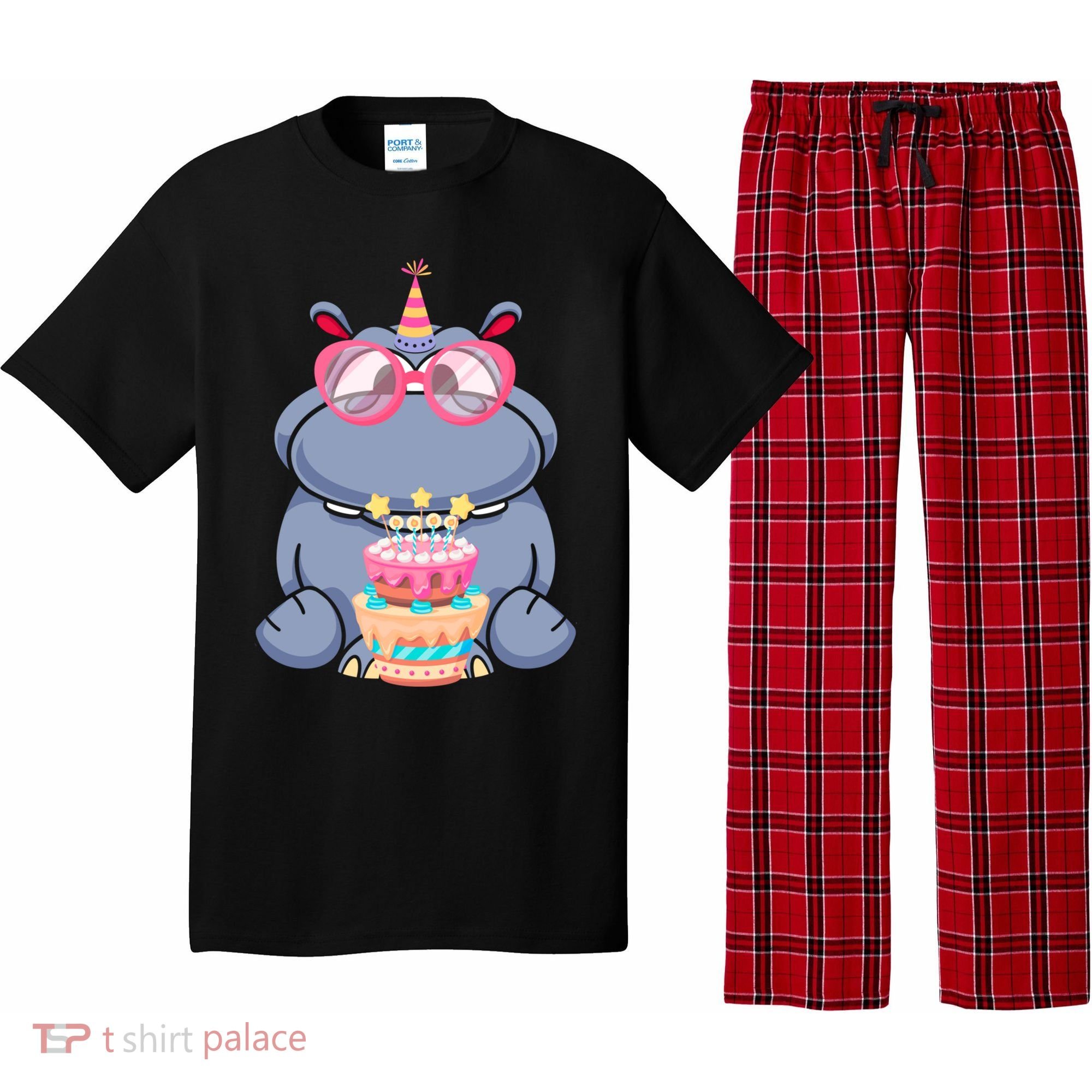 Hippopotamus Birthday Hippo Gift Pajama Set