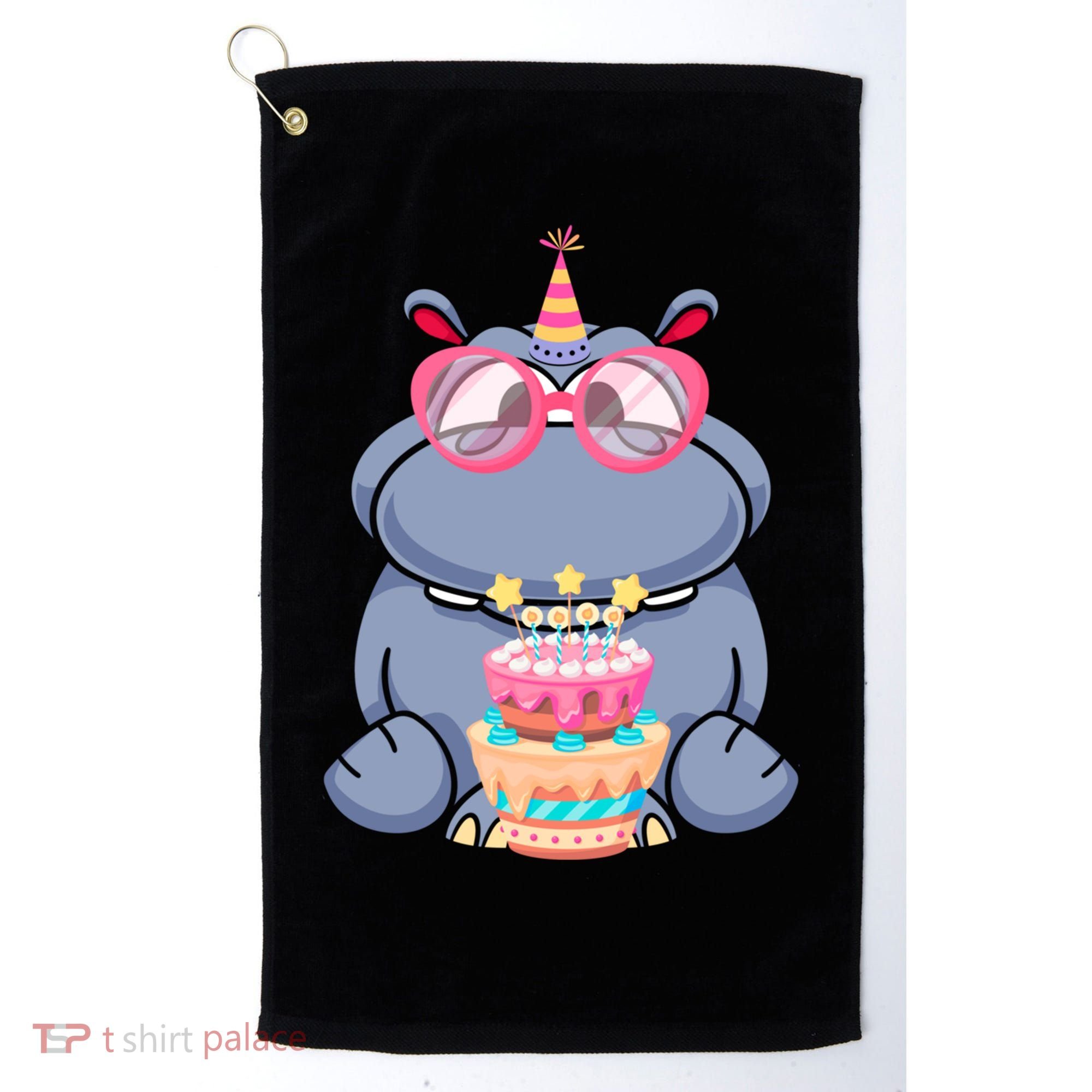 Hippopotamus Birthday Hippo Gift Golf Towel