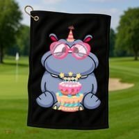 Hippopotamus Birthday Hippo Gift Golf Towel thumb 1