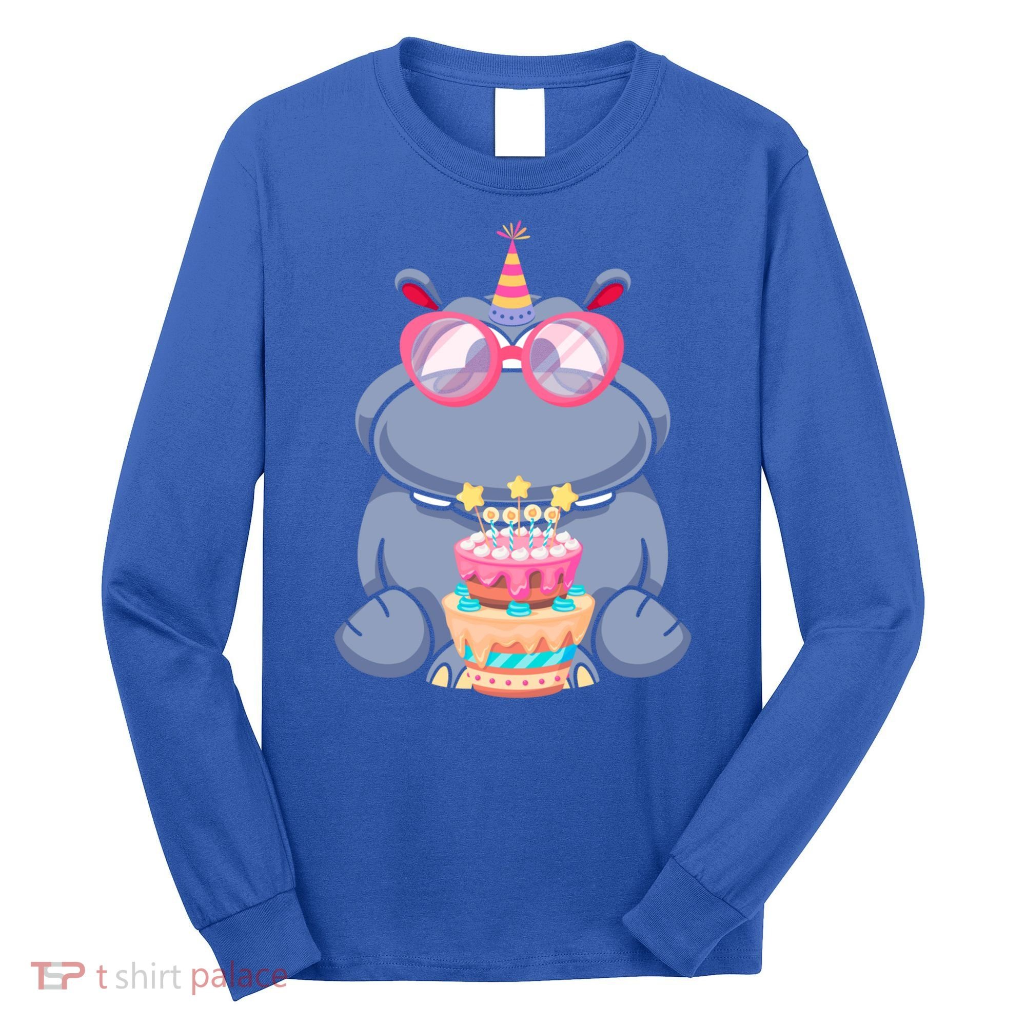 Hippopotamus Birthday Hippo Gift Long Sleeve Shirt