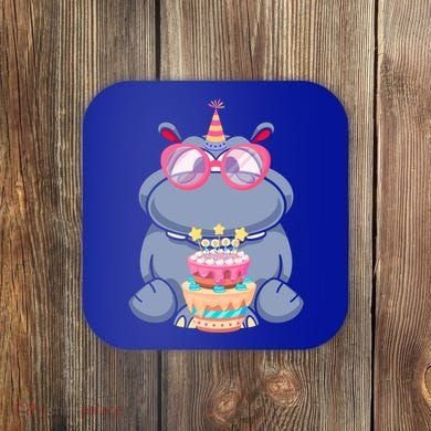 Hippopotamus Birthday Hippo Gift Coaster