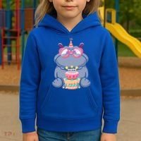 Hippopotamus Birthday Hippo Gift Kids Hoodie thumb 3