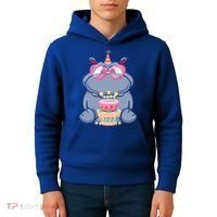 Hippopotamus Birthday Hippo Gift Kids Hoodie thumb 4
