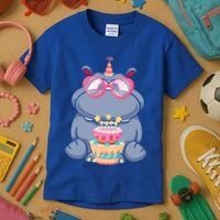 Hippopotamus Birthday Hippo Gift Kids T-Shirt thumb 3