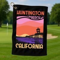 Huntington Beach Golf Towel thumb 1