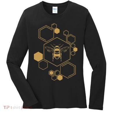 Honey Bee Hive Honeycomb Beekeeping Beekeeper Gift Women's Long Sleeve Shirt