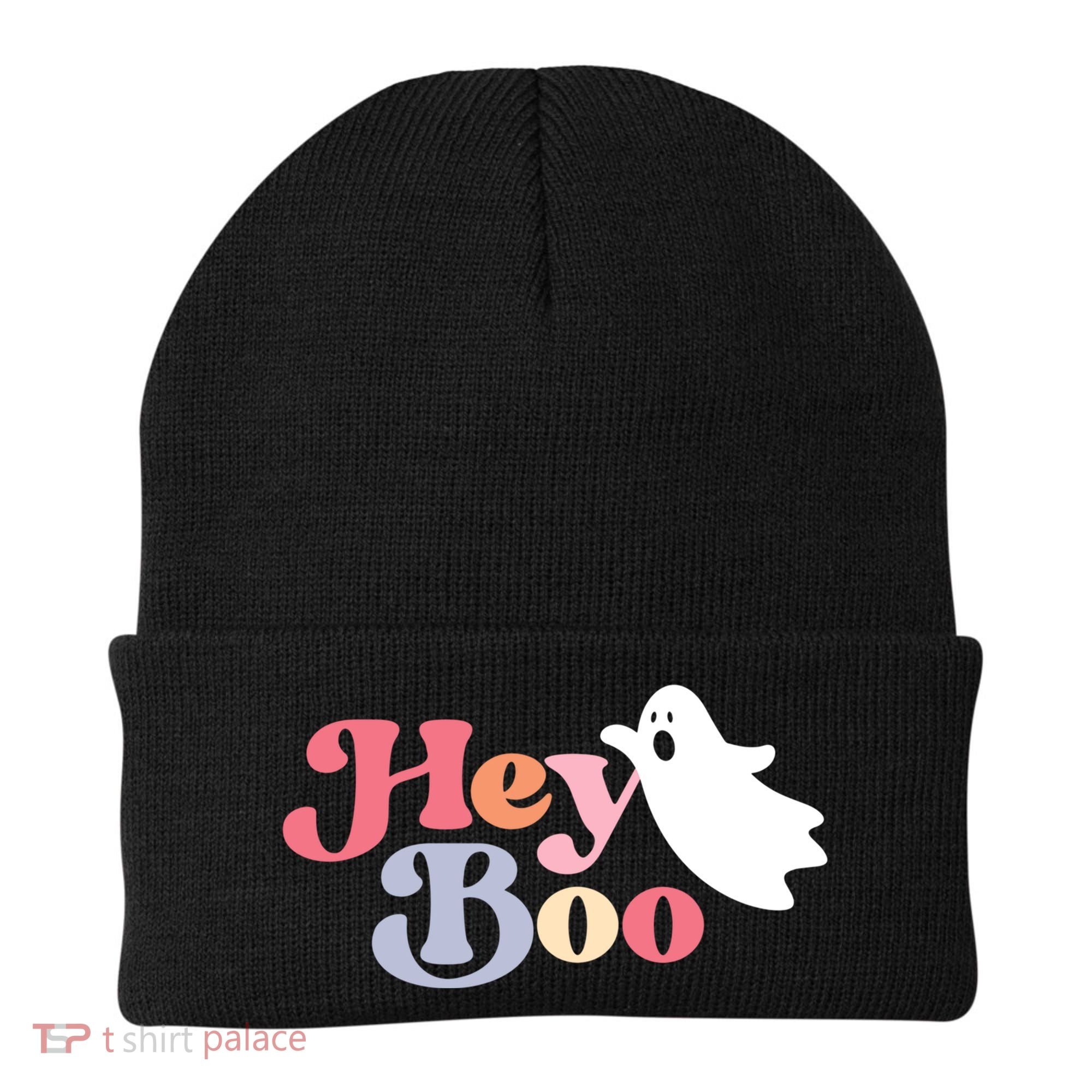 Hey Boo Halloween Great Gift Funny Ghost Boo Halloween Costume Gift Beanie