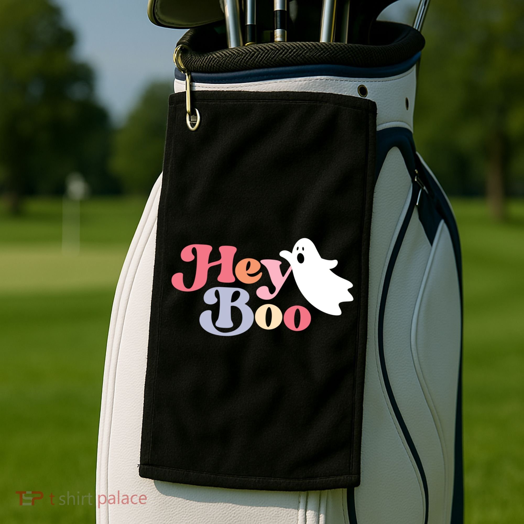 Hey Boo Halloween Great Gift Funny Ghost Boo Halloween Costume Gift Golf Towel