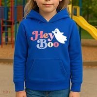Hey Boo Halloween Great Gift Funny Ghost Boo Halloween Costume Gift Kids Hoodie thumb 3
