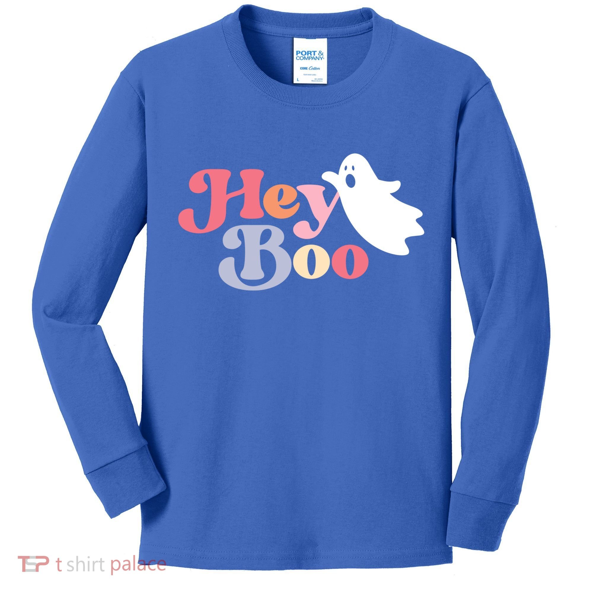 Hey Boo Halloween Great Gift Funny Ghost Boo Halloween Costume Gift Kids Long Sleeve Shirt