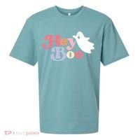 Hey Boo Halloween Great Gift Funny Ghost Boo Halloween Costume Gift Sueded Cloud Jersey T-Shirt thumb 0