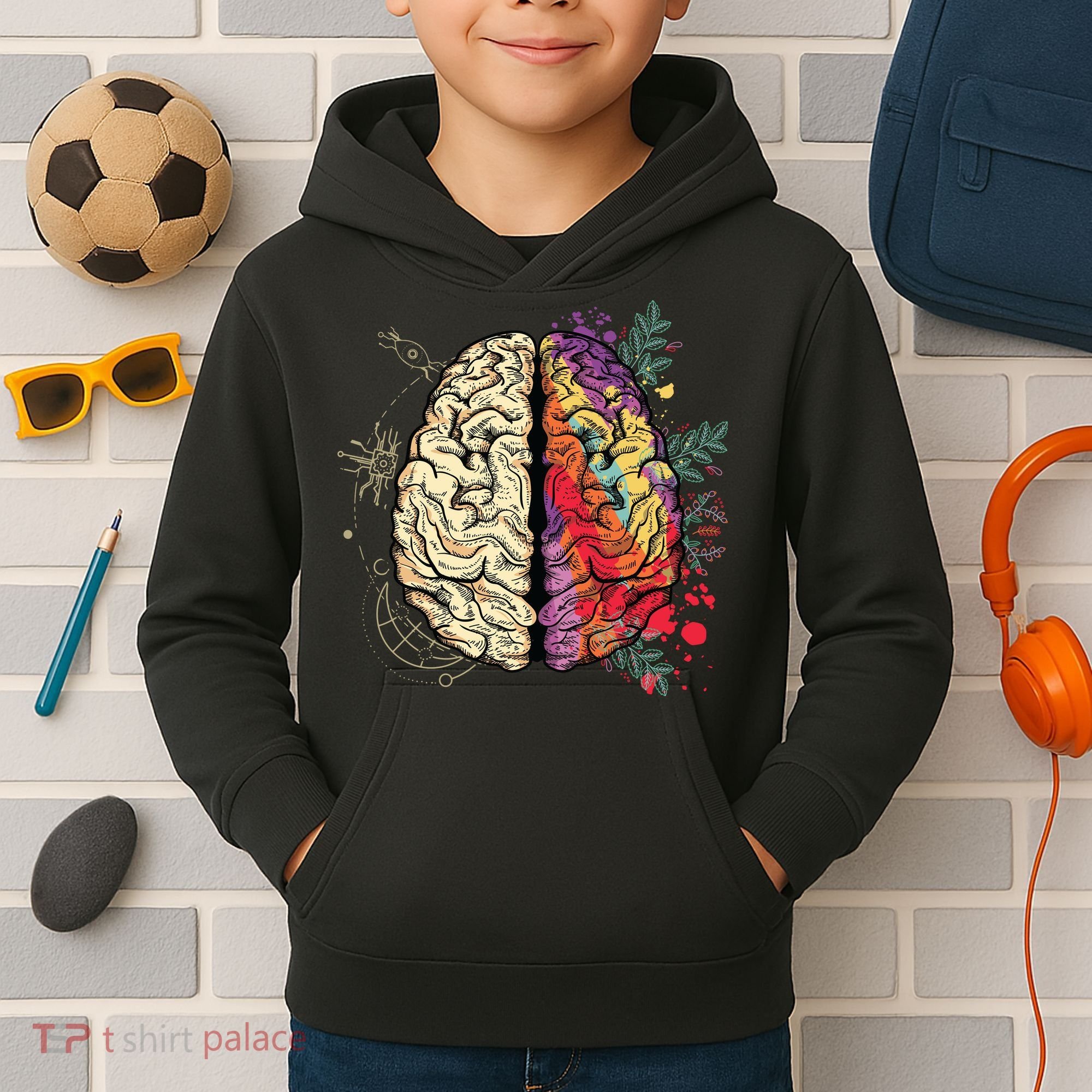 Human Brain Kids Hoodie