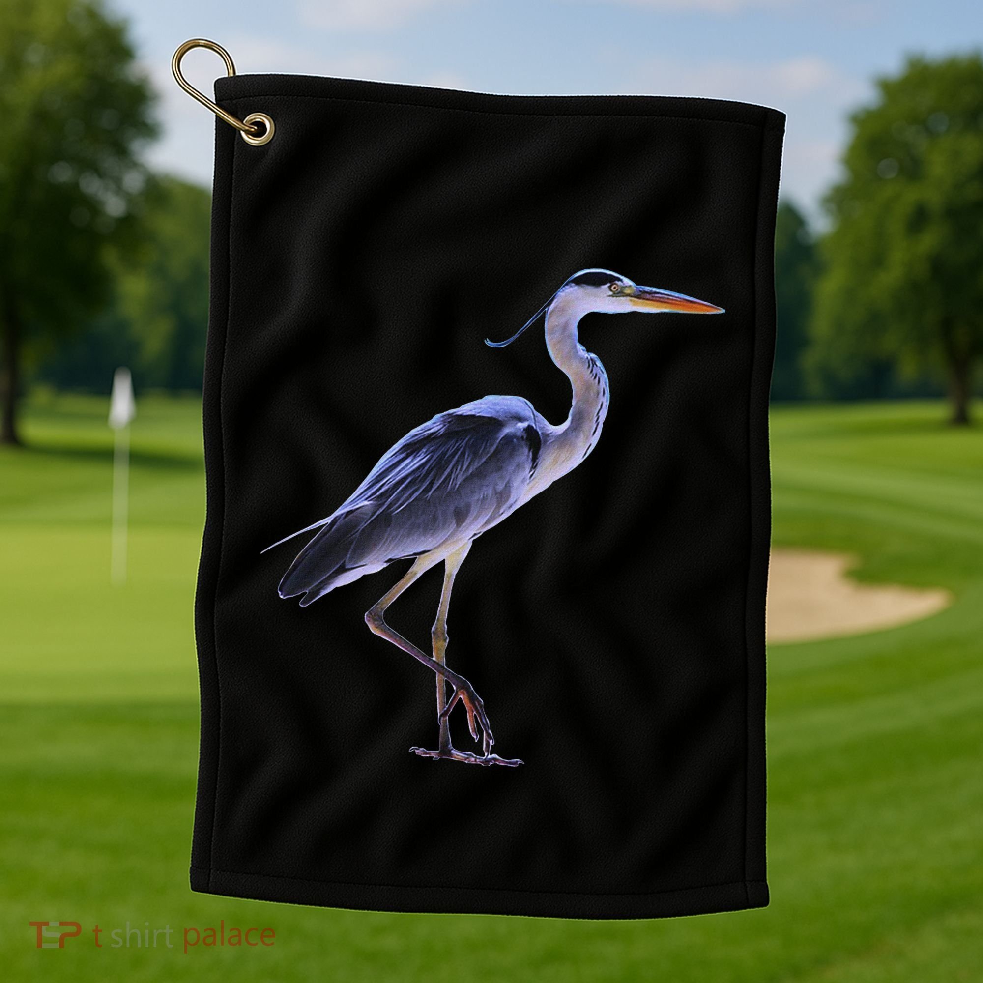 Heron Blue Heron Water Bird Golf Towel