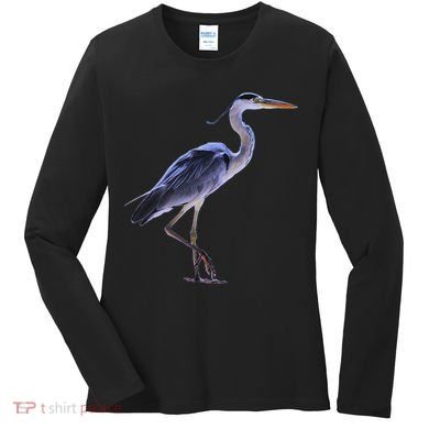 Heron Blue Heron Water Bird Women's Long Sleeve Shirt