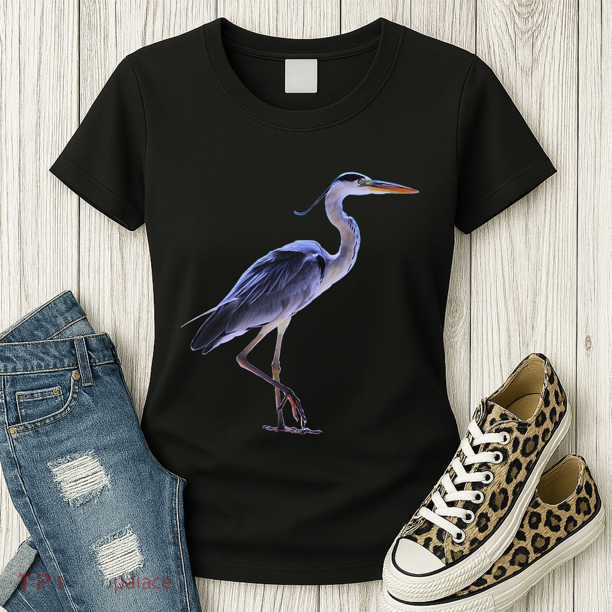 Heron Blue Heron Water Bird Women's T-Shirt