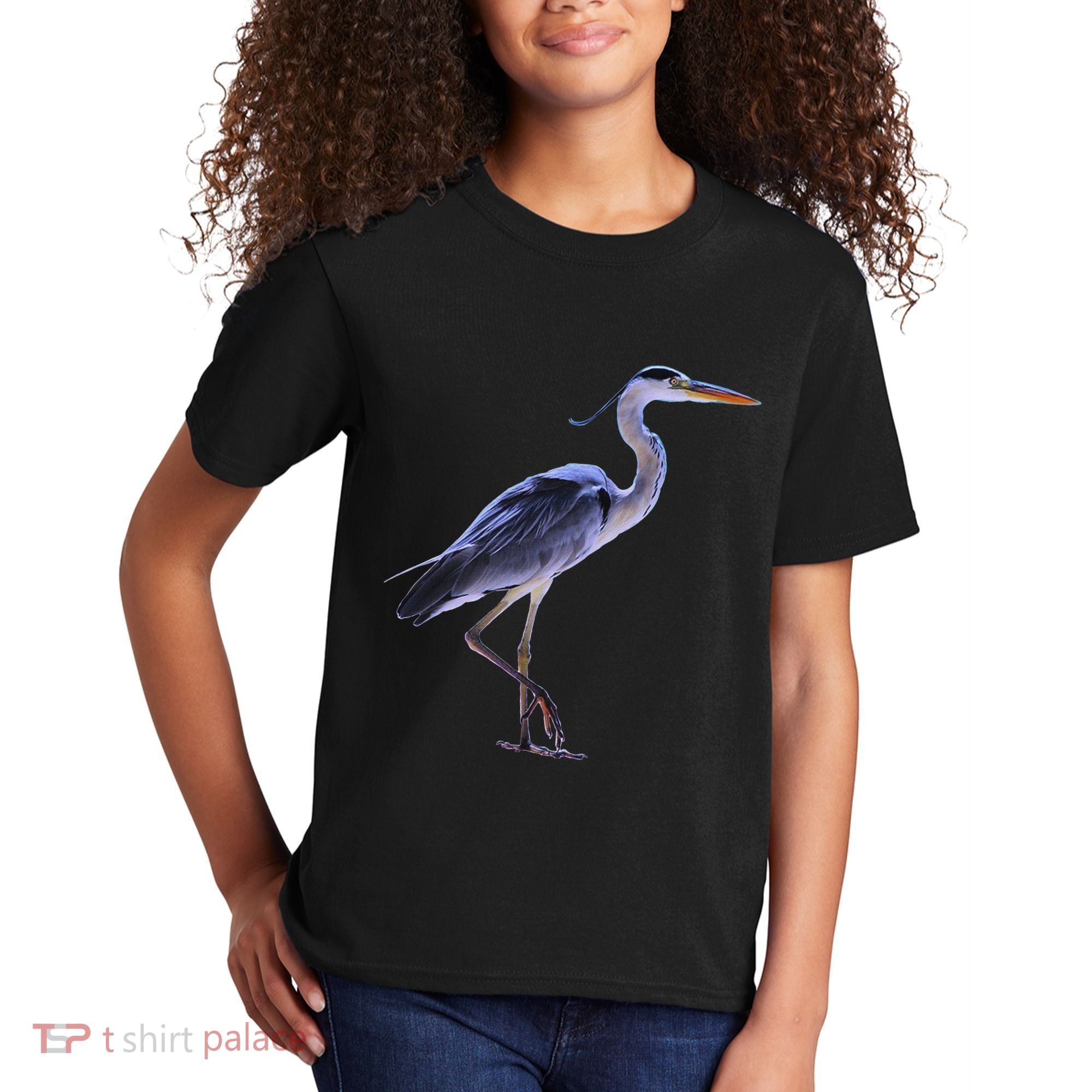 Heron Blue Heron Water Bird Kids T-Shirt