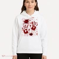 Help Bloody Halloween Costume Blood Matching Hoodie thumb 5