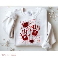Help Bloody Halloween Costume Blood Matching Sweatshirt thumb 2