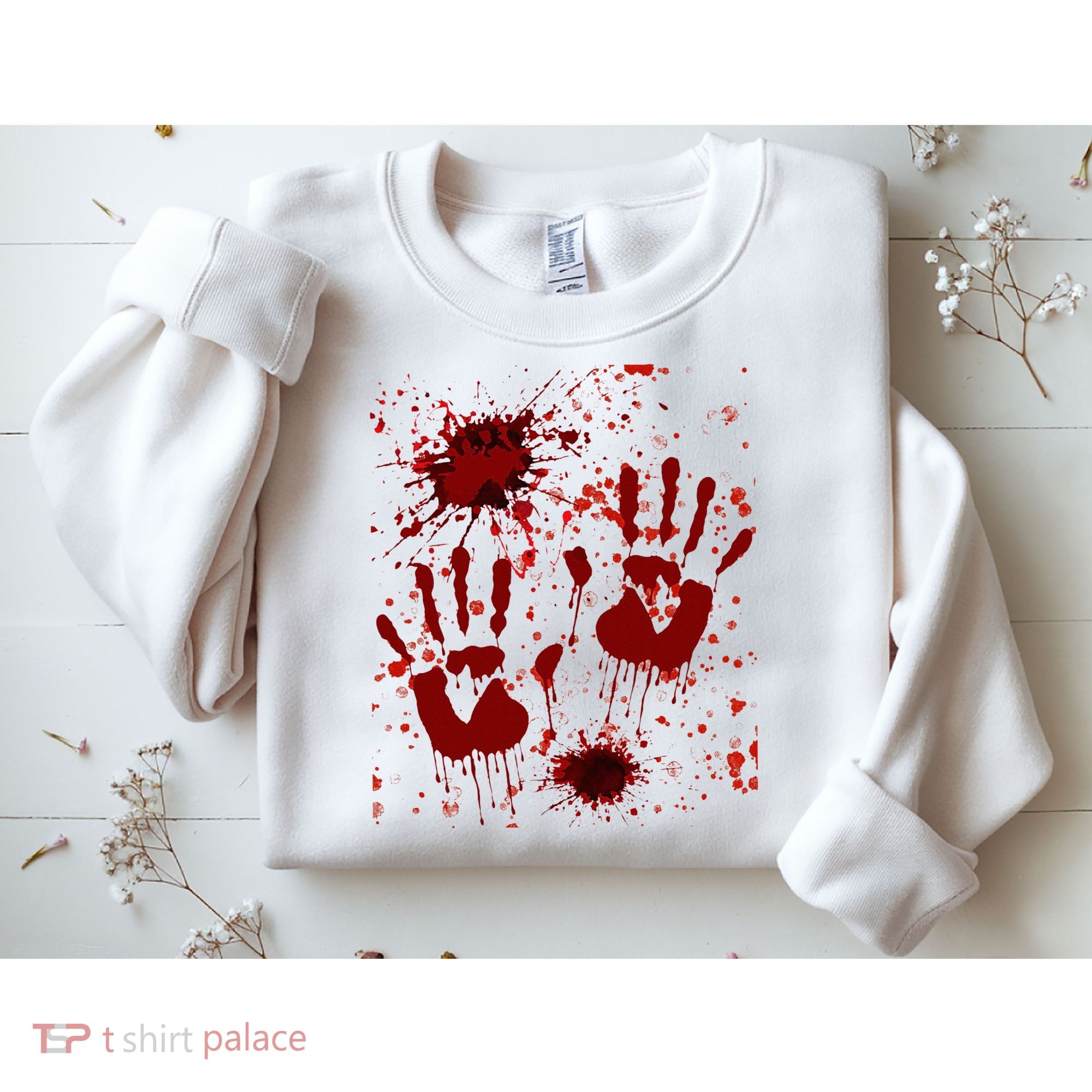 Help Bloody Halloween Costume Blood Matching Sweatshirt