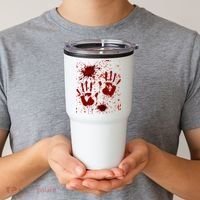 Help Bloody Halloween Costume Blood Matching Tumbler thumb 2