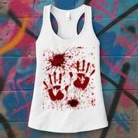 Help Bloody Halloween Costume Blood Matching Women's Tank Top thumb 3