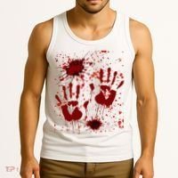 Help Bloody Halloween Costume Blood Matching Tank Top thumb 3