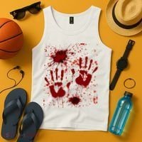Help Bloody Halloween Costume Blood Matching Tank Top thumb 4