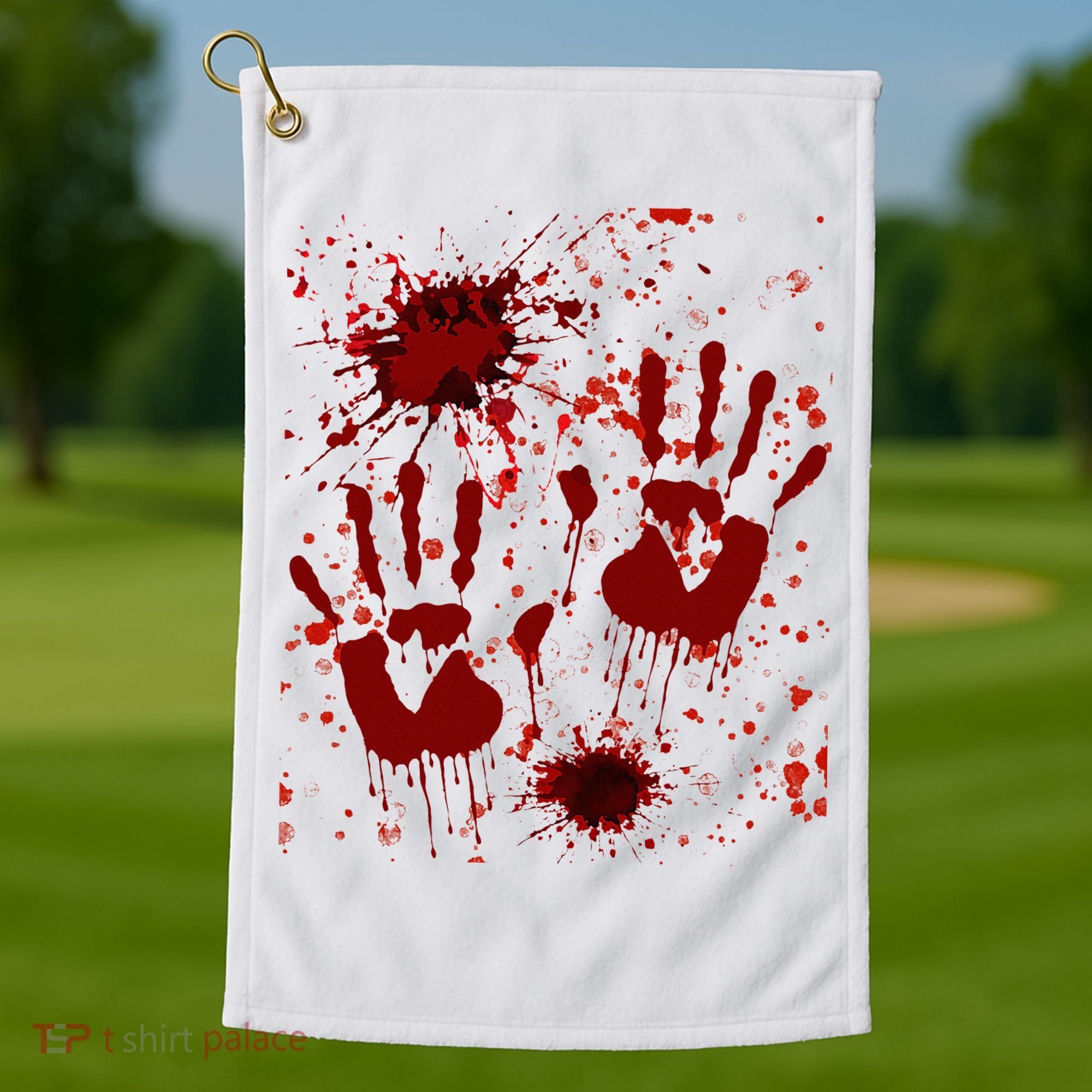 Help Bloody Halloween Costume Blood Matching Golf Towel