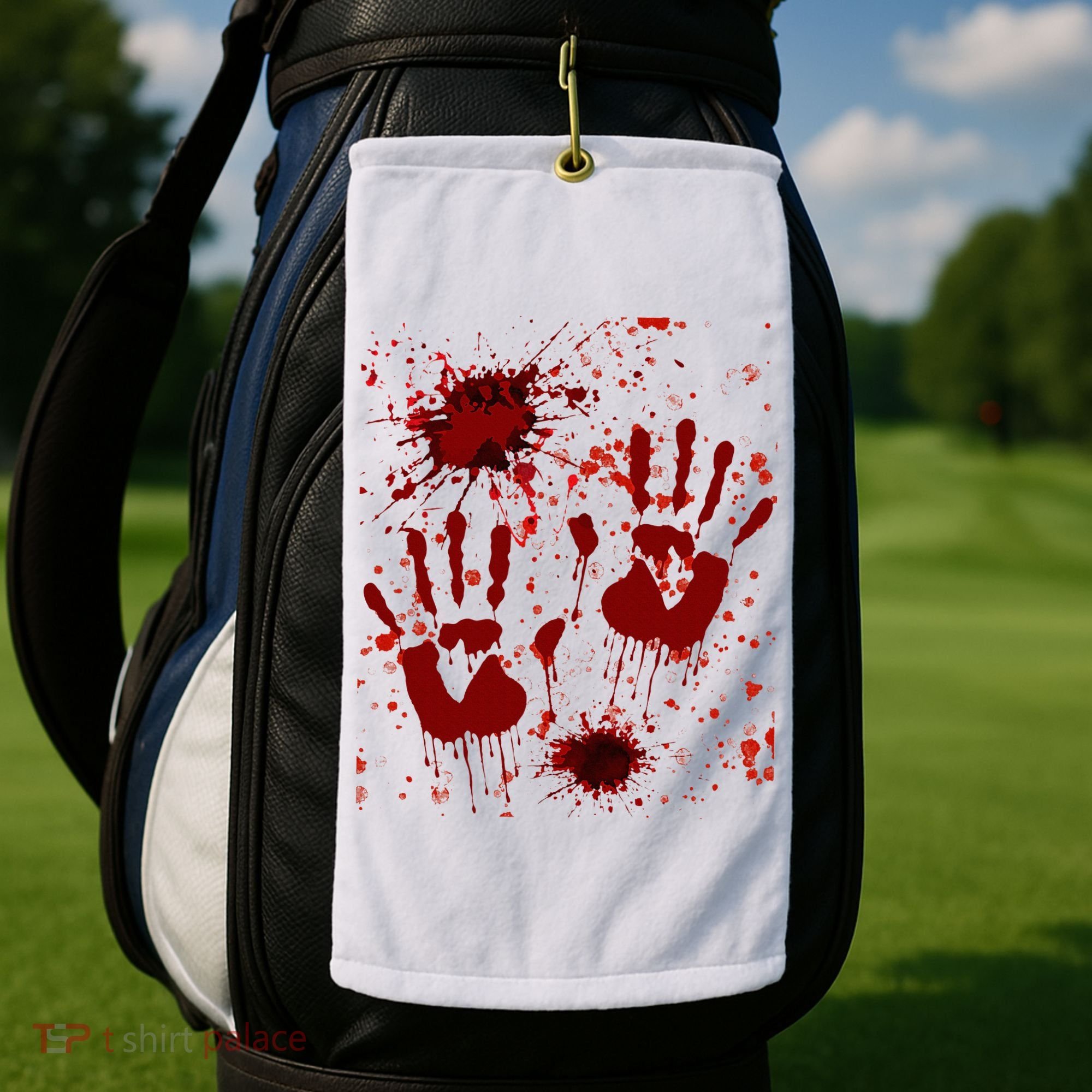Help Bloody Halloween Costume Blood Matching Golf Towel