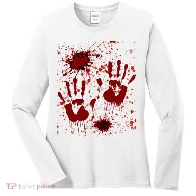 Help Bloody Halloween Costume Blood Matching Women's Long Sleeve Shirt