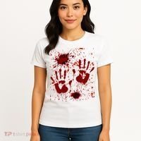 Help Bloody Halloween Costume Blood Matching Women's T-Shirt thumb 4