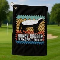Honey Badger is my Spirit Animal Golf Towel thumb 1