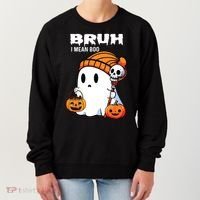 Halloween Bruh I Mean Boo Ghost Funny Women's Sweatshirt thumb 0