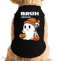 Halloween Bruh I Mean Boo Ghost Funny Doggie Tank thumb 0