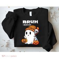 Halloween Bruh I Mean Boo Ghost Funny Sweatshirt thumb 2