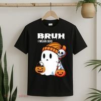 Halloween Bruh I Mean Boo Ghost Funny T-Shirt thumb 2