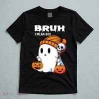 Halloween Bruh I Mean Boo Ghost Funny T-Shirt thumb 5