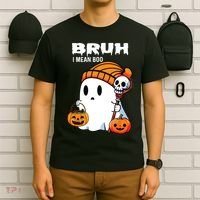 Halloween Bruh I Mean Boo Ghost Funny T-Shirt thumb 6