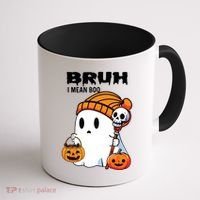 Halloween Bruh I Mean Boo Ghost Funny Coffee Mug thumb 1