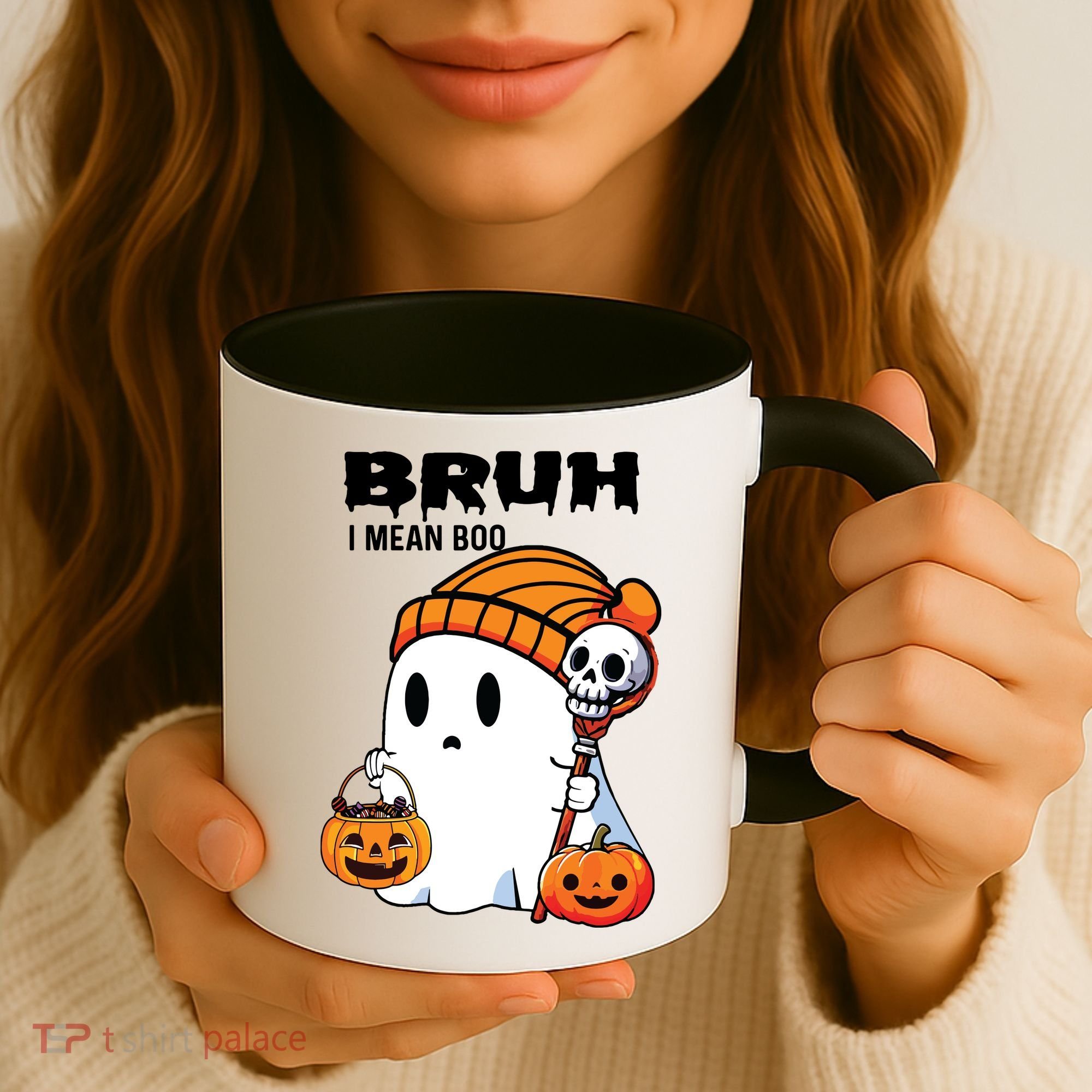 Halloween Bruh I Mean Boo Ghost Funny Coffee Mug