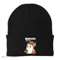 Halloween Bruh I Mean Boo Ghost Funny Beanie thumb 0