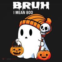 Halloween Bruh I Mean Boo Ghost Funny Women's Hoodie thumb 2