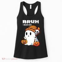 Halloween Bruh I Mean Boo Ghost Funny Women's Tank Top thumb 0
